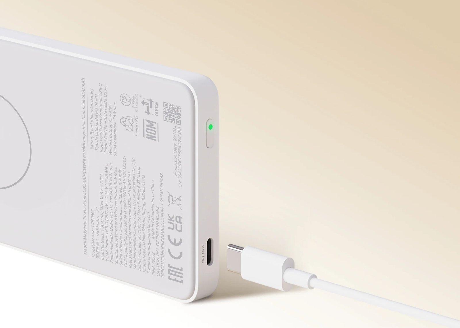 Xiaomi Magnetic Power Bank 5000mAh - USB -C port