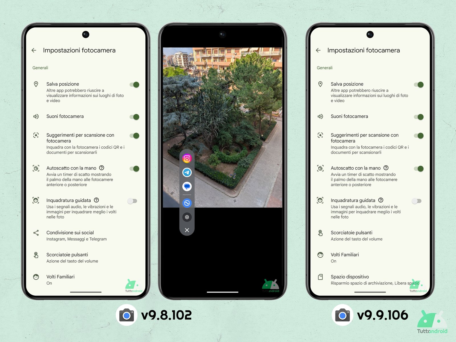 Pixel V9.9.106 camera - Sharing sharing disappears
