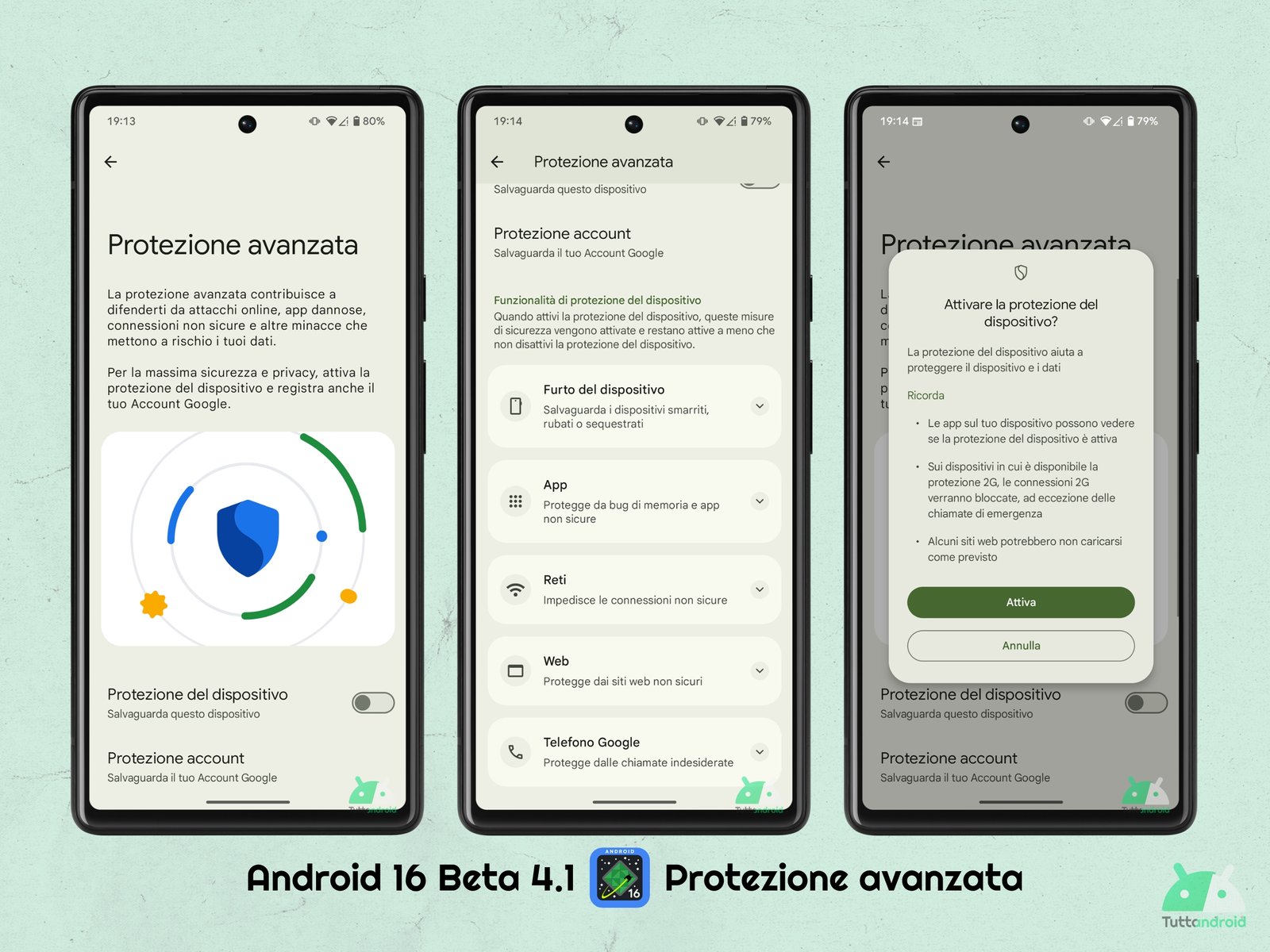 Android 16 - Beta 4.1 - Sicuezza and Privacy - Advanced protection