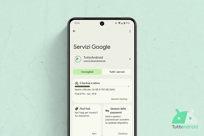 Find Hub replaces find my device in the Google Services Settings
