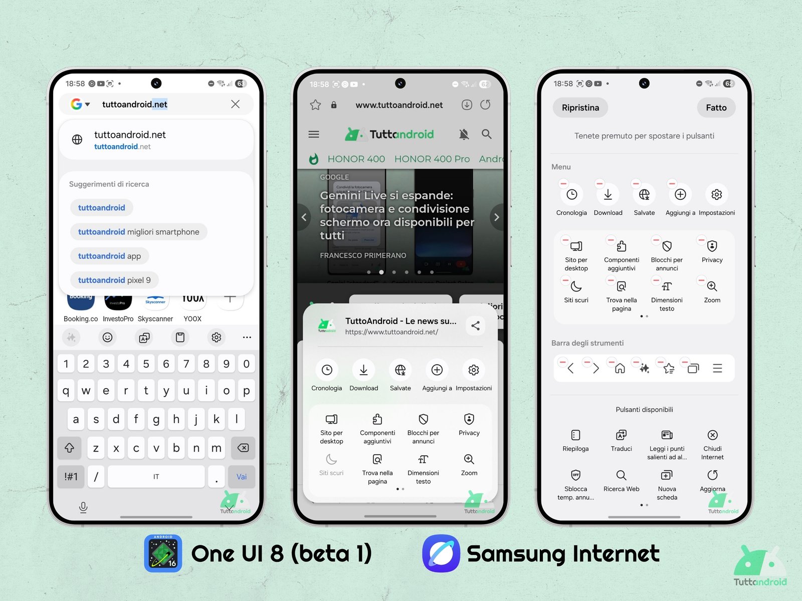 Samsung One UI 8 - Beta 1 - Samsung Internet