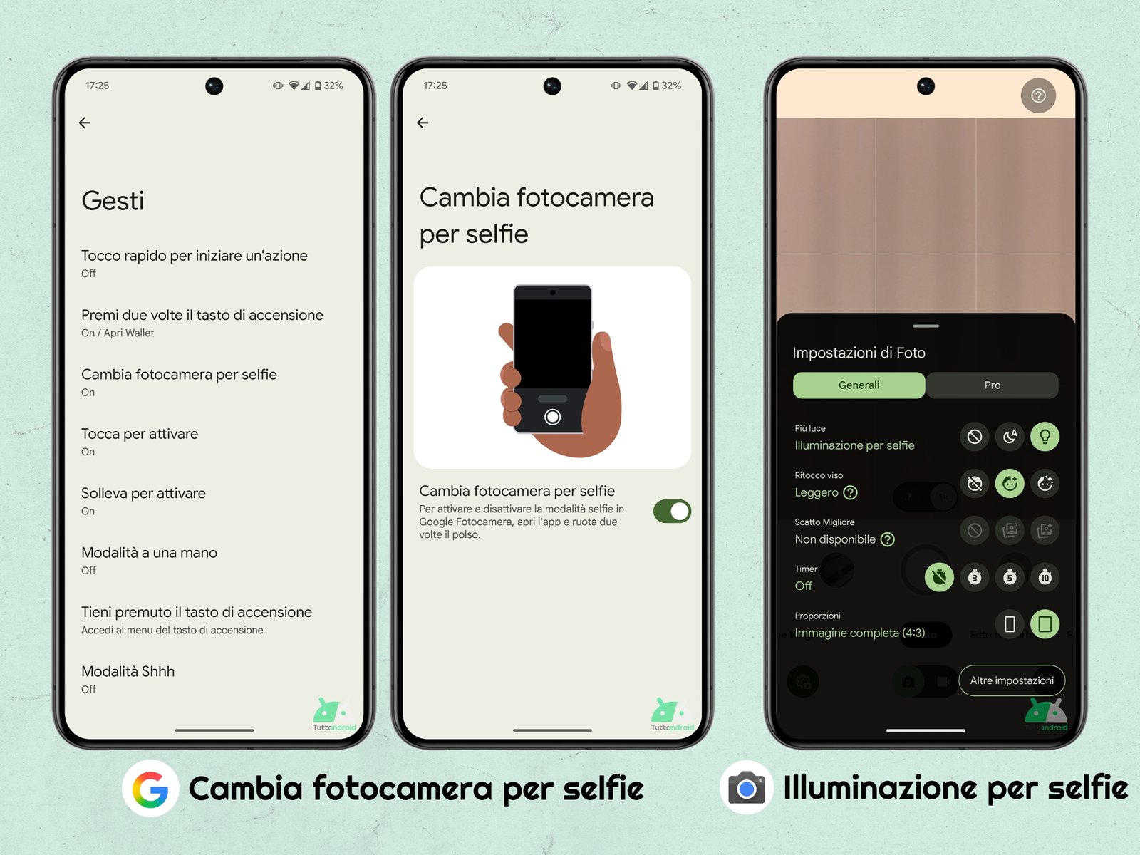 Five useful functions of Google Pixel - 02 Gestures - Camera wheel and selfie lighting