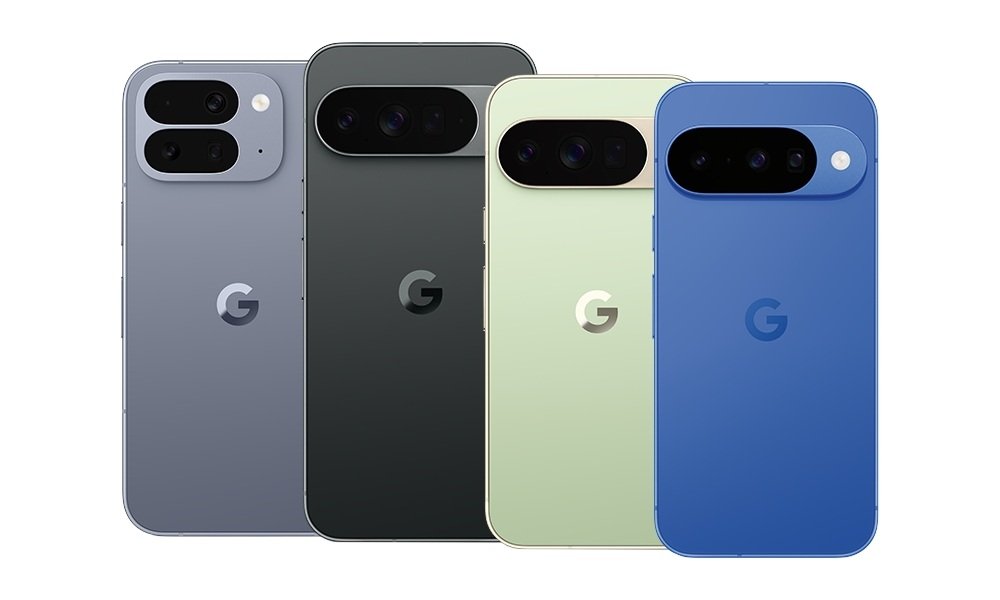 From left, Google Pixel 10 Pro Fold, Google Pixel 10 Pro XL, Google Pixel 10 Pro and Google Pixel 10