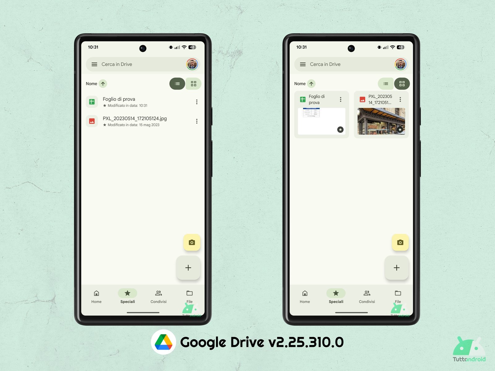 Google Drive V2.25.310.0 - M3E View mode selector