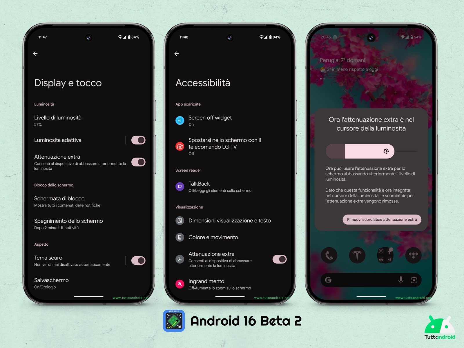 Android 16 Beta 2 - Settings - Extra attenuation on Google Pixel 9 Pro XL