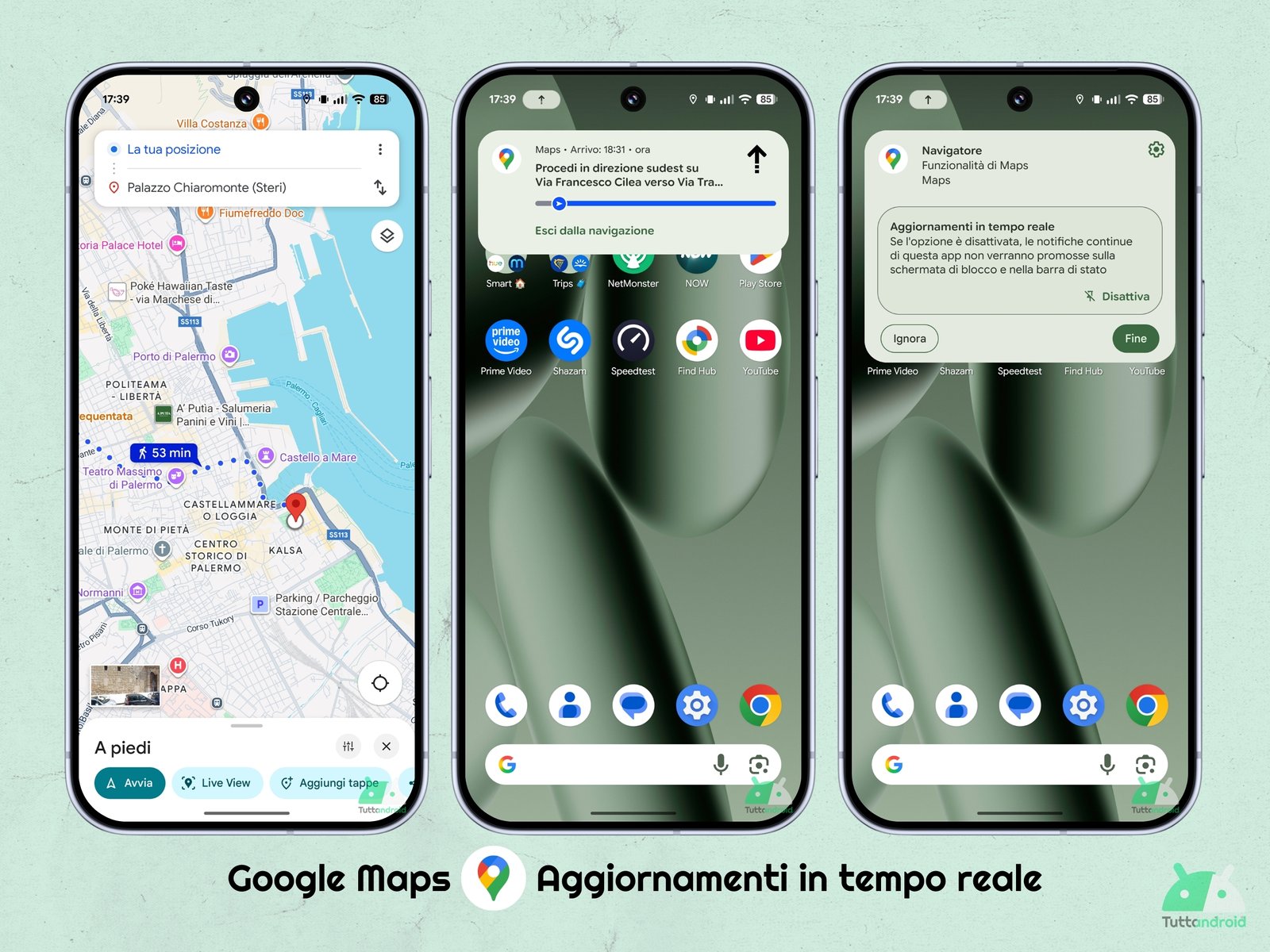 Google Maps V25.37.00 - Real -time updates (on foot) on Android 16