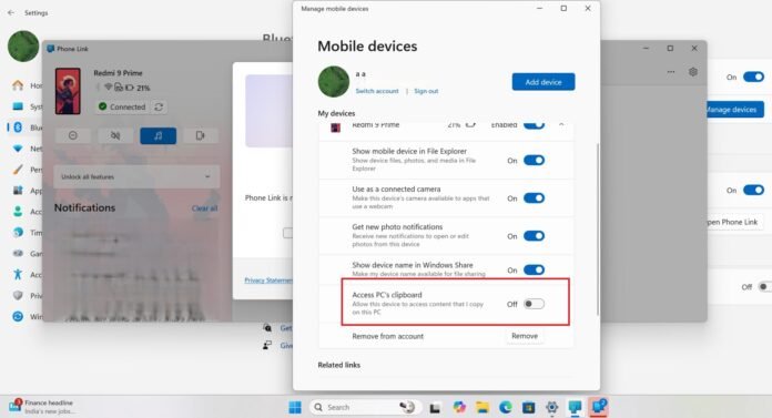 sincronizzazione windows android