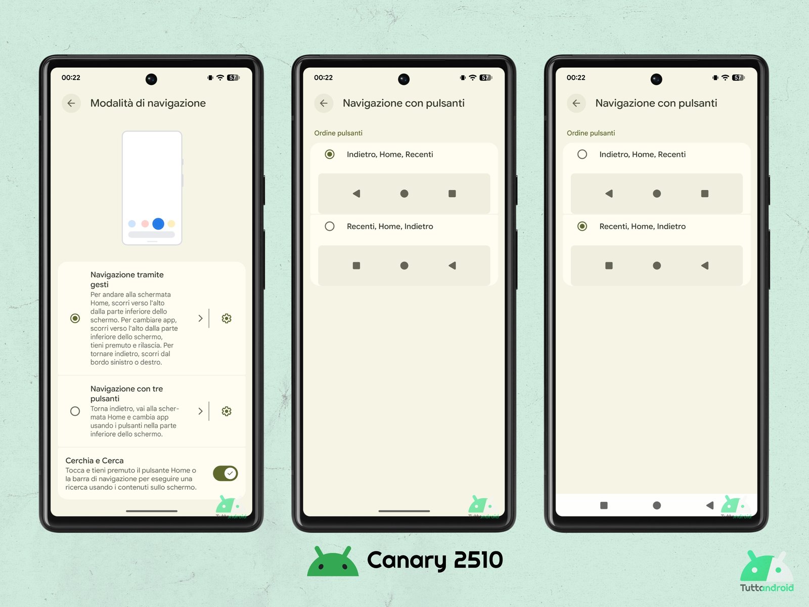 Android CANARY 2510 - Navigation button order