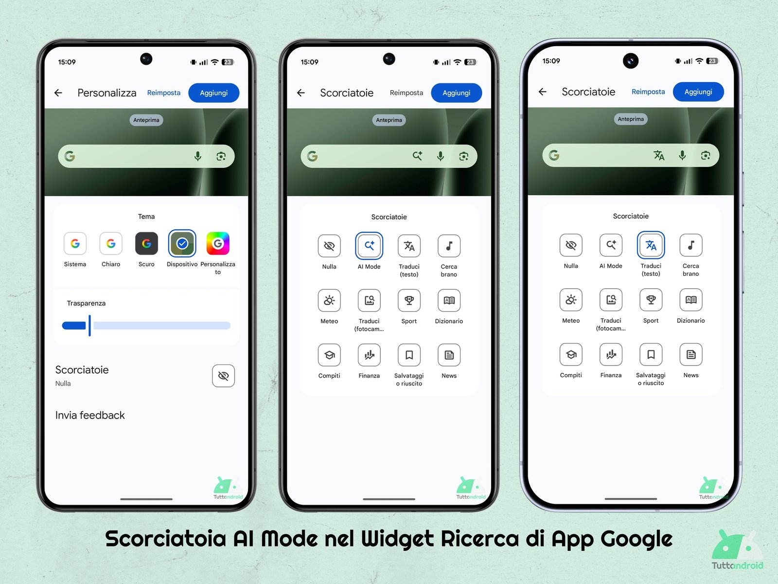 Google App - AI Mode Shortcut in Search Widget