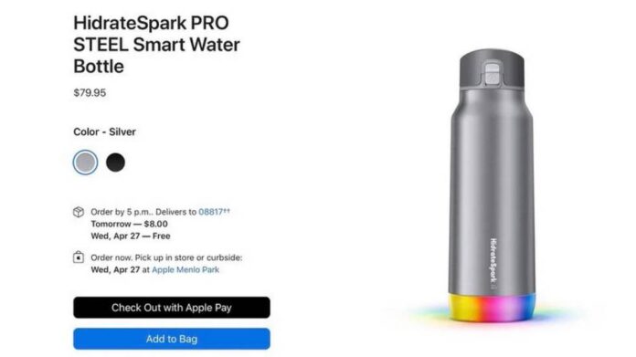 Apple puts on sale a smart bottle capable of knowing how much water you have drunk
