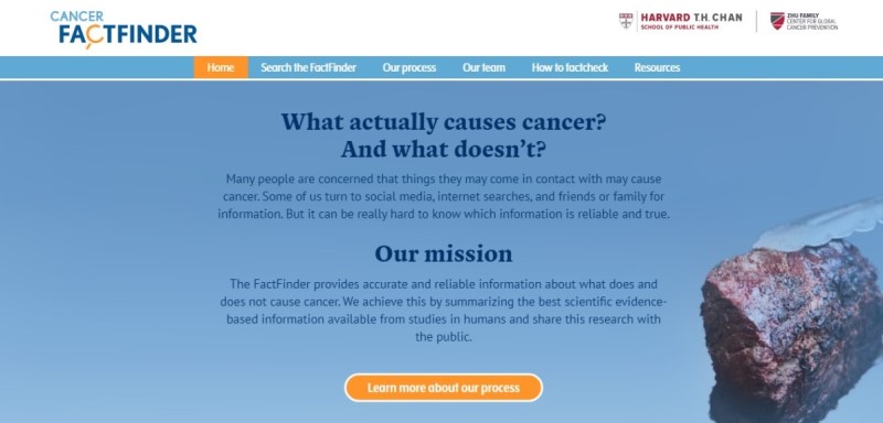 cancer factfinder website