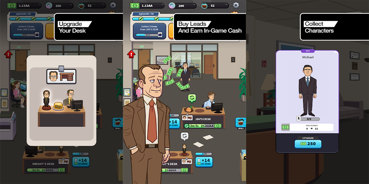 Here is a bit of The Office game for mobile