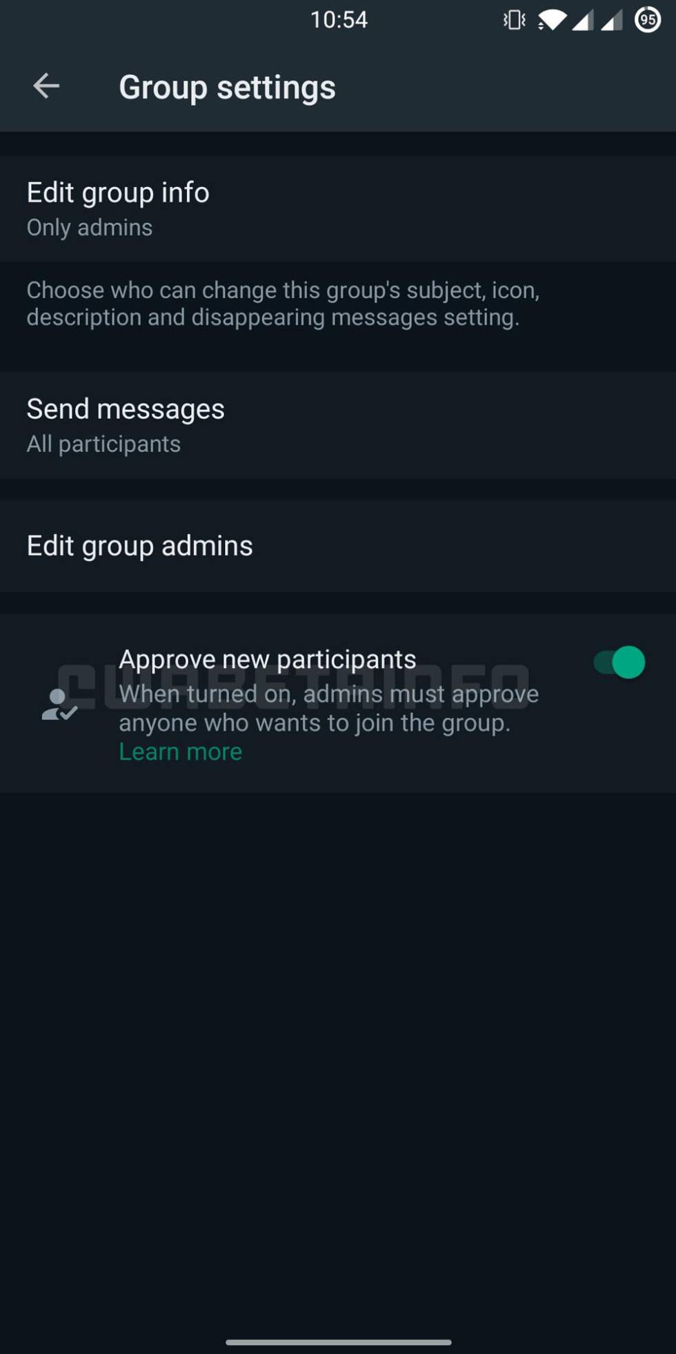Approve new participants in WhatsApp groups