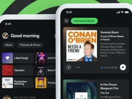 Spotify changes its design and now music and podcasts have their own section
