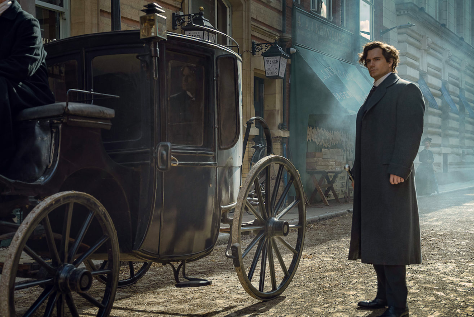 Henry Cavill returns to play Sherlock Holmes, Enola's brother.  (Netflix)