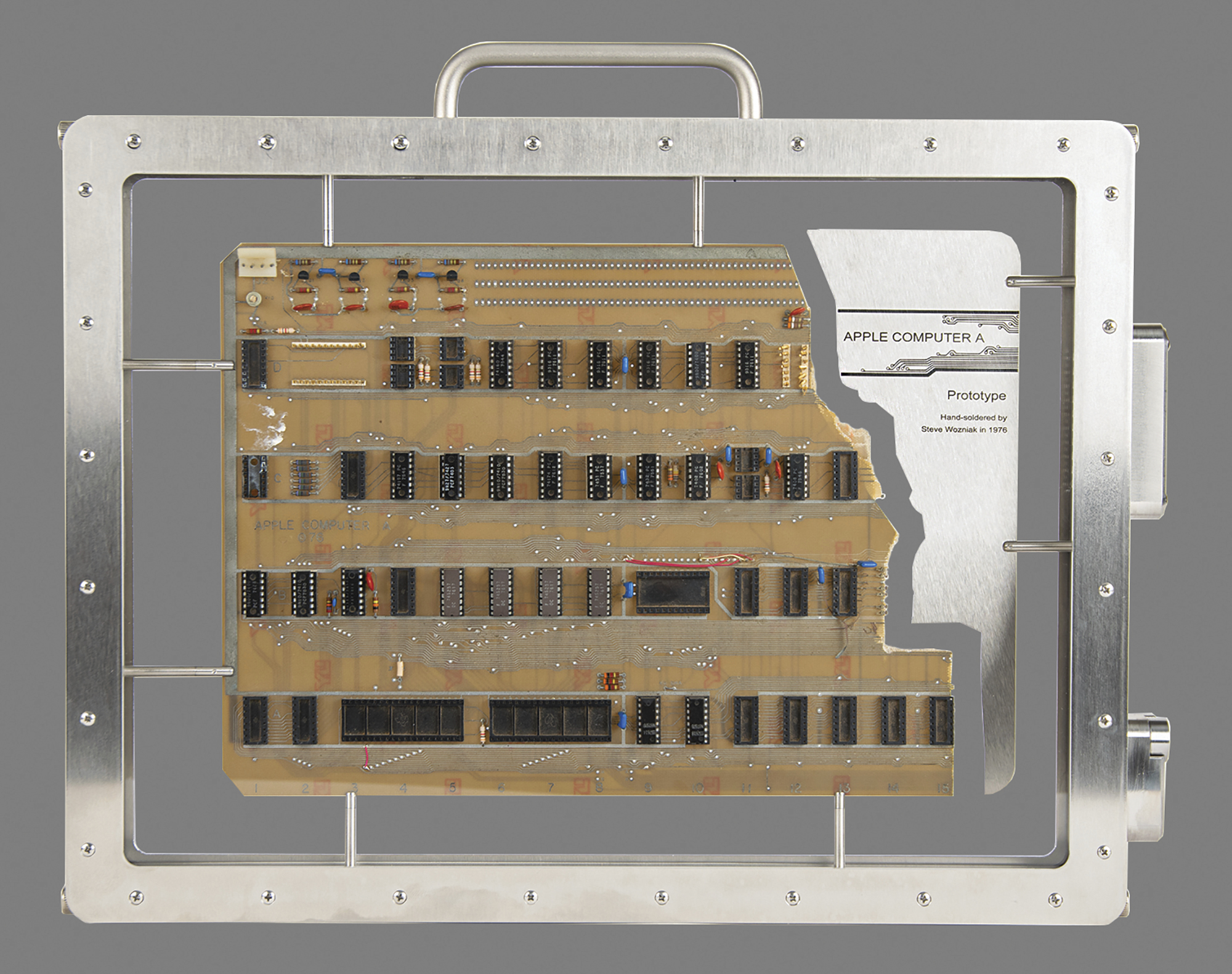 The image published by RR Auction of the prototype of the Apple-1 computer (RR Auction via AP)
