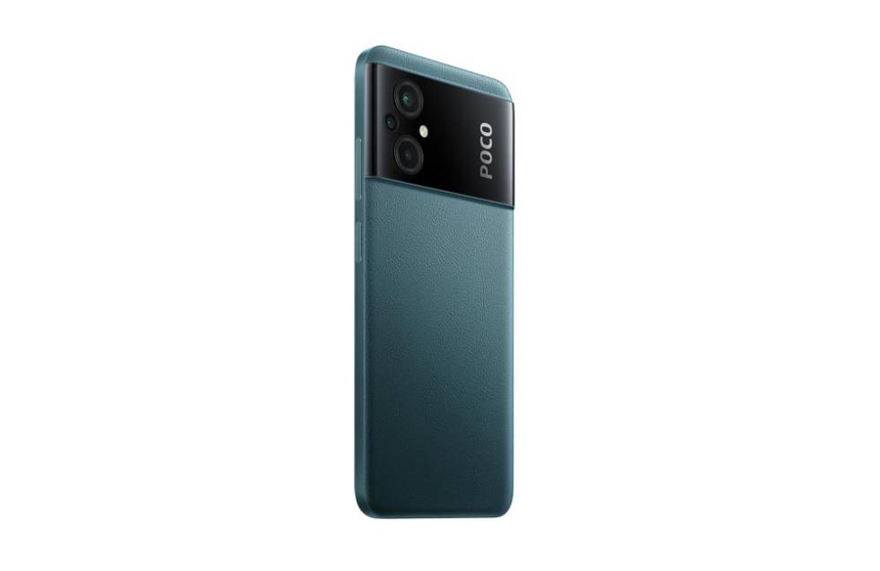 Back of the POCO M5 in green