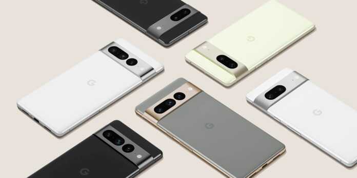here are the pixel 7 in all colors, google shares