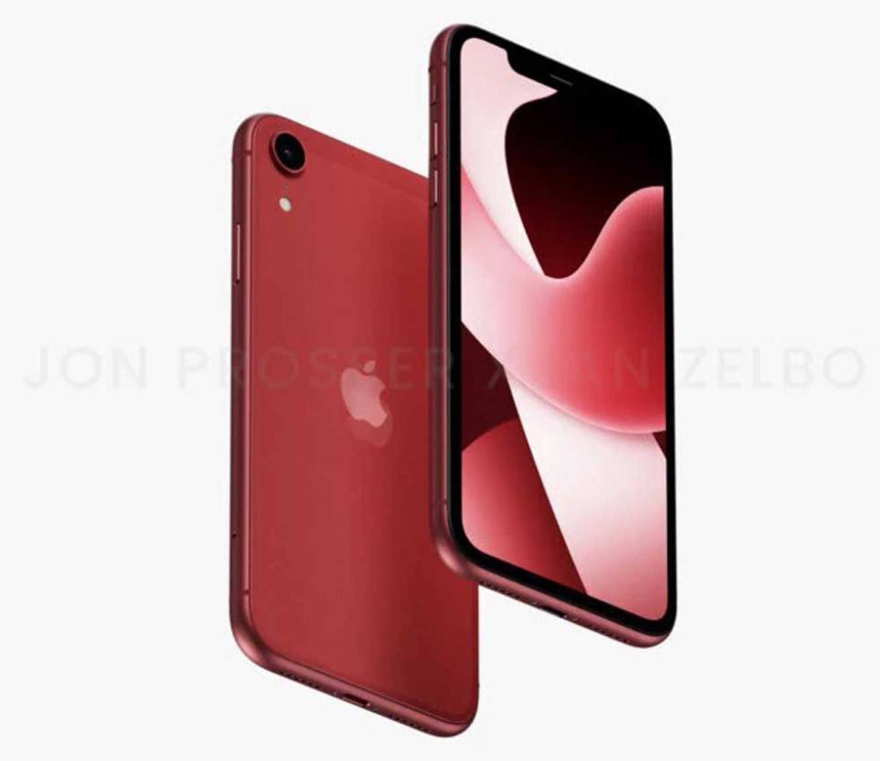Design of the iPhone SE 4 in red
