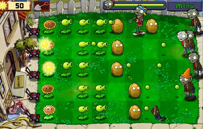 Fight between plants and zombies on your mobile