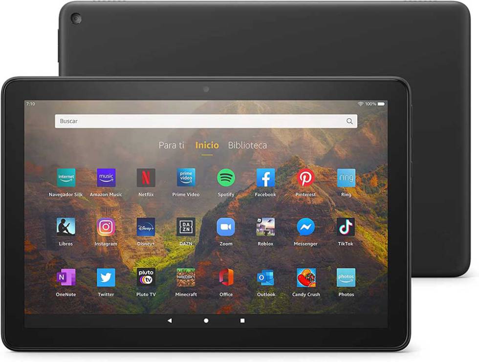 Front of an Amazon Fire tablet