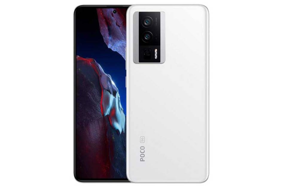 POCO F5 phone in white color