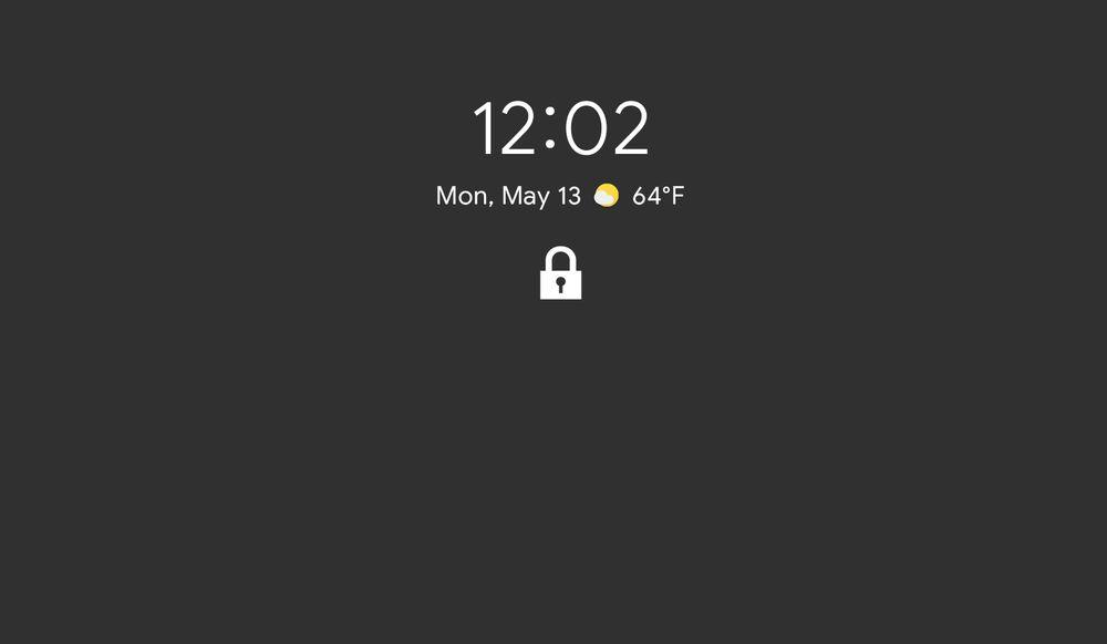 A screenshot of the simplest Android lock screen