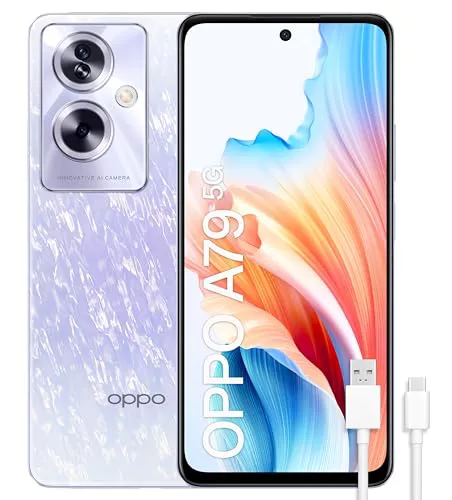 OPPO A79 5G - Unlocked Smartphone, 8GB+256GB, 6.7" LCD Screen, 50+2+8MP Camera, Android, 5000mAh Battery, 33W Fast Charging - Purple