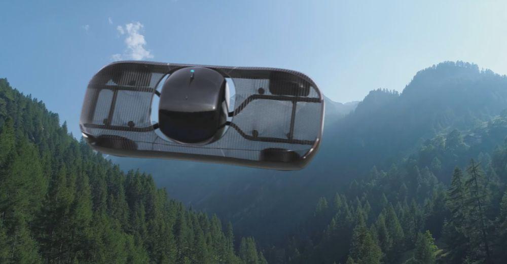 The Alef brand flying car flying through the skies