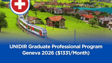 UNIDIR Graduate Professional Program Geneva 2026 ($1331/Month)