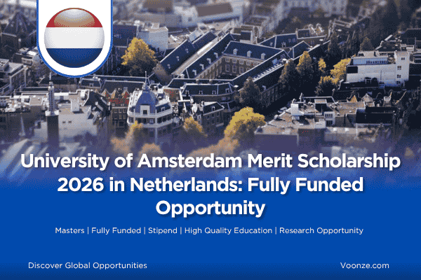 University of Amsterdam Merit Scholarship 2026 in Netherlands: Fully Funded Opportunity