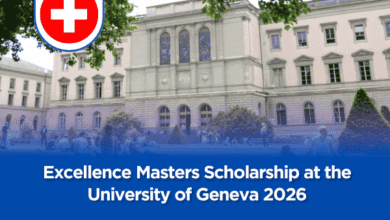 Excellence Masters Scholarship at the University of Geneva 2026